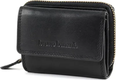 Produktbild von bruno banani Leder Geldbörse Lavato Wallet Zip With Flap Black schwarz