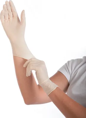 Produktbild von HYGOSTAR Latex Handschuh "GRIP" XL puderfrei M weiß 100 Stück