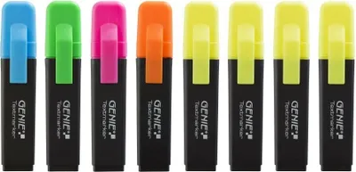 Produktbild von Genie 40024, 8 Stück(e), Blau, Grün, Orange, Pink, Gelb, Meißel, Mehrfarbig, Kunststoff, Polypropylen (PP), Rechteck