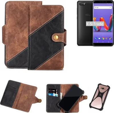 Produktbild von K-S-Trade Handy Hülle Schutz Hülle Schutzhülle Bookstyle Case kompatibel mit Wiko Harry 2 Handy Cover Hülle Schutztasche 1x