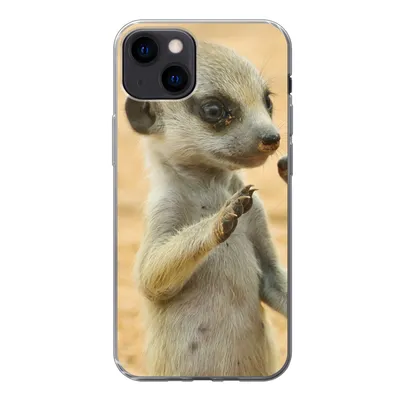 Produktbild von MuchoWow® Handyhülle Schutzhülle Hülle für iPhone 13 Erdmännchen - Braun - Tier Silikon Softcase Handy Hülle - Karteninhaber