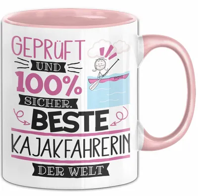 Produktbild von Beste Kajakfahrerin Der Welt Tasse Geschenk für Eine Kajakfahrerin  Und Sicher Geschenkidee Geburtstag Weihnachten (Rosa)