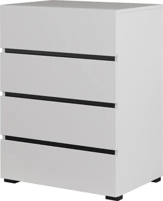 Image de Petit buffet HAVANA – 4 tiroirs – Blanc et noir – Design moderne et compact