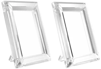 Produktbild von Casa Padrino Tisch-Bilderrahmen Set 16 x 2,5 x H. 21,5 cm - Luxus Kristallglas Deko Accessoires