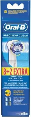 Produktbild von Oral-B Precision Clean Aufsteckbürsten mit Bakterienschutz, Verhindert bakterielles Wachstum auf den Borsten, 8+2 Stück