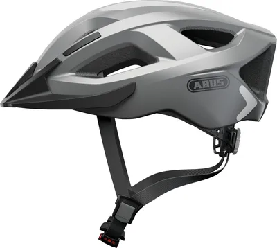 Produktbild von ABUS Stadthelm Aduro 2.0 - Allround-Fahrradhelm mit Licht - in sportivem Design für den Stadtverkehr - für Damen und Herren - Silber, Größe M (52-58 cm)