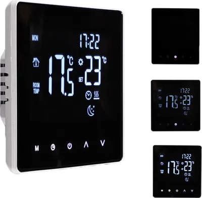 Obrázek produktu pro 10X Digitální termostat Pokojový termostat pro ohřev vody Programovatelný regulátor teploty pro podlahové vytápění Vnitřní teploměr Pokojový termostat, bílý