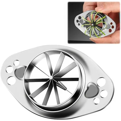 Produktbild von Küchen Kräuterschneider aus Edelstahl für Kräuter Gemüse & Zwiebeln, Multifunktionaler Schneidehelfer für Küche