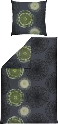 Produktbild von REDBEST Bettwäsche anthrazit-grün 1x 155x220 cm + 1x 80x80 cm