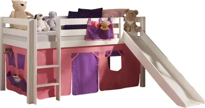Produktbild von Spielbett mit Rutsche Pino Kiefer massiv 90 x 200 cm Weiß