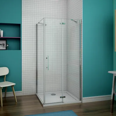 Produktbild von 90X90X185cm NANO-Glas Scharniertür+Seitenwand(90cm) Eckeinstieg Duschkabine Duschabtrennung Duschtür Dusche