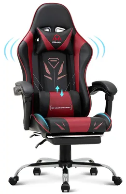 Image de Chaise gaming ergonomique, avec repose-pieds, capacité de charge maximale 136kg - Rouge