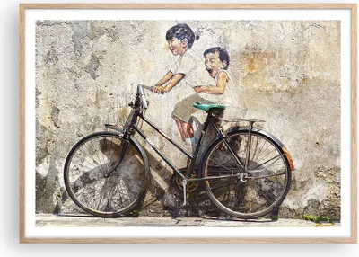 Produktbild von Gerahmtes Poster - Rahmen in heller Eiche - Graffiti modern - 100x70 cm - Wand Bild - Wanddeko - Wandbilder - Wandposter - Bilderrahmen - Bilder - Kunstdruck - Wandbild - P2NAA100x70-3617