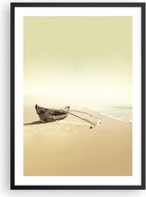 Produktbild von Gerahmtes Poster - Schwarzer Rahmen - £ódŸ Wrack Meer - 50x70 cm - Wand Bild - Wanddeko - Wandbilder - Kunstposter - Wandposter - Bilderrahmen - Bilder - Kunstdruck - Wanddekoration - P2BPA50x70-5123