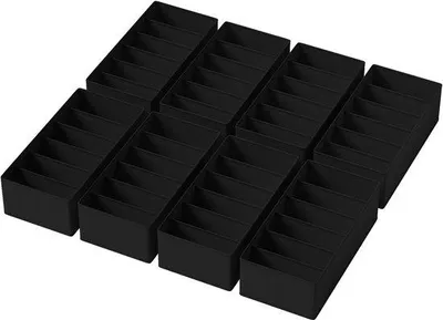 Obrázek produktu pro Organizér do skříně s látkovými přihrádkami, 8dílný, černý
