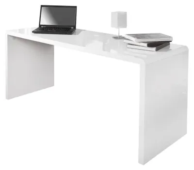 Immagine prodotto di Scrivania retta SVEA 160 cm bianco lucido – Grande scrivania dal design moderno