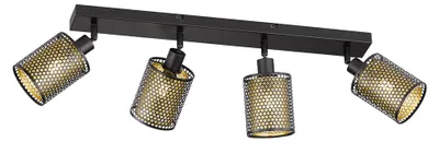 Produktbild von Deckenlampe, Gitter Design, 4-flammig, schwarz gold, L 64cm