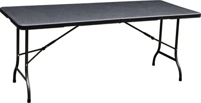 Produktbild von Klapptisch, Rattan-Optik, 180 cm, schwarz, Bierzelttisch