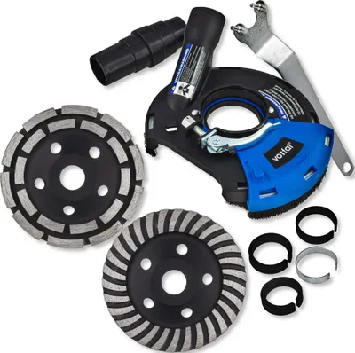 Produktbild von Absaughaube Winkelschleifer + 2 x Diamantschleiftopf 125 mm Turbo Segment