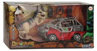 Image de Set de jeu Dinosaurus rouge Set de jeu avec Jeep et figurine de dinosaure