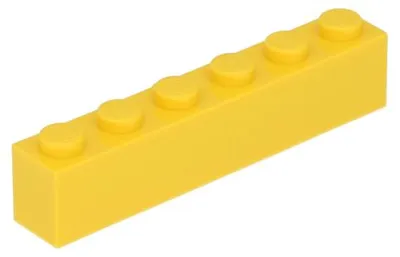 Produktbild von 5x LEGO Stein 1 x 6 (3009) - Gelb