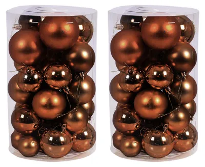 Image de 60 pièces boules de Noël / boules de Noël marron Ø 4/5/6/7cm