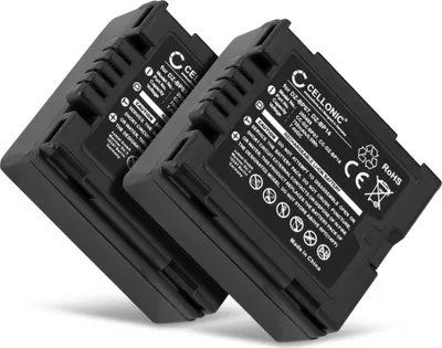 Produktbild von CELLONIC 2x Akku für Kamera Kompatibel mit Panasonic VDR-D250, NV-GS320, NV-GS500, CGA-DU06 - (750mAh, 7.4V)