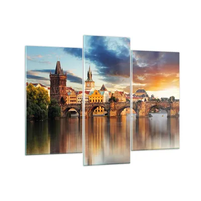 Produktbild von Bilder auf glas - Prag brücke geschichte fluss - 130x100cm - Glasbilder - Wandbilder - Kunstdruck - zum Aufhängen bereit - Wanddekoration aus Glas - Glas Bilder - Wandbild auf Glas - GCB130x100-2819