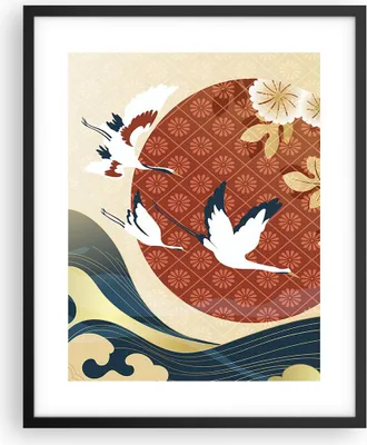 Produktbild von Gerahmtes Poster - Schwarzer Rahmen - Reiher Sonne Meer - 40x50 cm - Wand Bild - Wanddeko - Wandbilder - Kunstposter - Wandposter - Bilderrahmen - Bilder - Kunstdruck - P2BPA40x50-4821