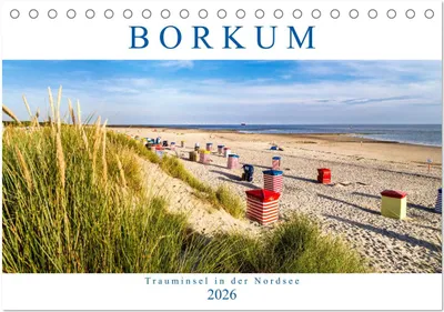 Produktbild von BORKUM Trauminsel in der Nordsee (Tischkalender 2026 DIN A5 quer), CALVENDO Monatskalender