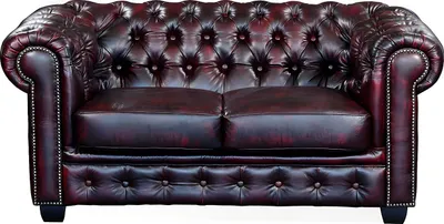 Produktbild von Chesterfield Ledersofa 2-Sitzer - Büffelleder - Rotbraun - BRENTON