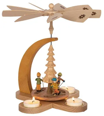 Zdjęcie produktu dla Piramida na świeczki Winterkinder z kolorowymi świeczkami, wysokość ok. 27 cm, NOWA
