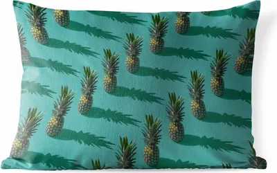 Produktbild von MuchoWow® Outdoor Kissen - Sommer - Ananas - Blau - 50x30 cm - Wetterfest - Lounge Kissen - Sofa kissen - Wohnzimmer Dekoration