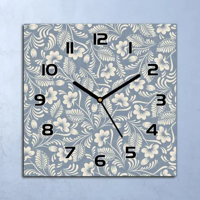 Produktbild von Wanduhr Echt-Glas-Küchenuhr Volksblaue Blau Grau Quarz 30x30 Deko Bilder