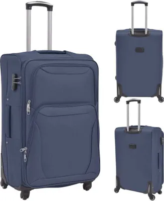 Immagine prodotto di 3 pz Set di Valigie Trolley Morbide Blu Marino