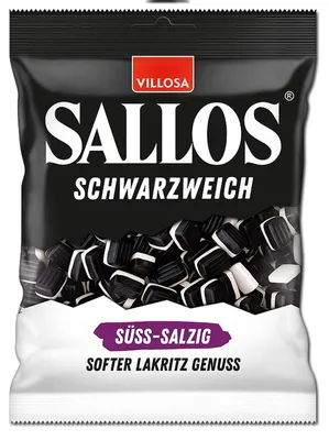 Zdjęcie produktu dla Sallos Black Soft Sweet Salty Miękka lukrecja z cukrem piankowym 200g