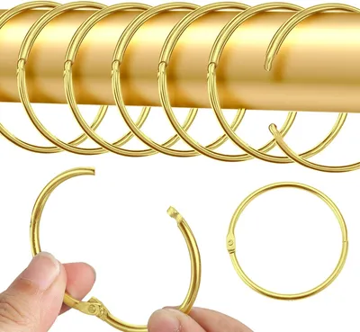 Zdjęcie produktu dla Metalowe pierścienie do zasłon, średnica 50 mm, 40 sztuk, do zasłon prysznicowych