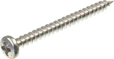 Produktbild von SECCARO Spanplattenschraube Halbrundkopf 4,5 x 50 mm, Edelstahl V2A VA A2, Holzschraube mit Vollgewinde, Kreuzschlitz / PZ, 150 Stück