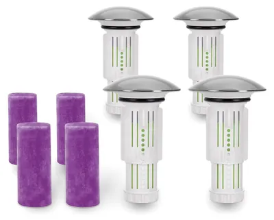 Produktbild von Abflussfee Waschbecken Abflussstopfen mit 8 Reinigungssteinen | Reinigungssteine für verschiedene Abflüsse | Duft Lavendel