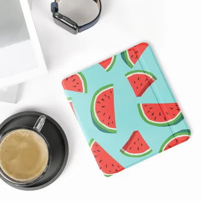 Produktbild von kwmobile Schutzhülle für Tolino Vision 6 Hülle - eReader Flip Case mit Auto Sleep Funktion - Wassermelonen-Scheiben mit Rot Grün Schwarz