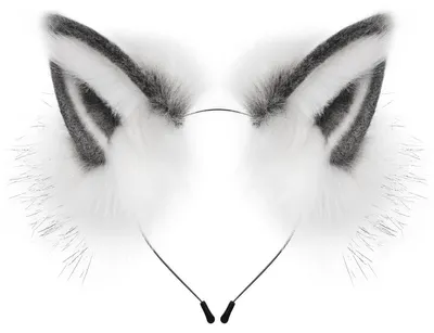 Produktbild von Fuchs Wolf Tier Ohren Stirnband Kunstpelz Haarband Cosplay Kostüm Zubehör Karneval Fasching Halloween - Farbe: Darkgraywhite