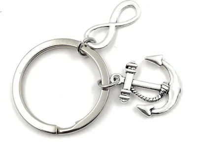Produktbild von Onwomania Anker Mit Schleife Schlüsselanhänger Metall Glücksbringer in Alu Geschenkbox, ideal zum Verschenken