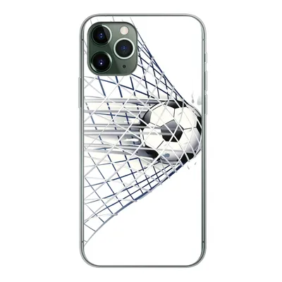 Produktbild von MuchoWow® Handyhülle Schutzhülle Hülle für iPhone 11 Pro Eine Illustration eines Fußballs, der ins Tor geht - Jungen - Mädchen - Kinder Silikon Softcase Handy Hülle - Handy