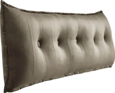 Obrázek produktu pro Velký dekorační polštář na postel, ergonomický polštář na čelo postele ve vzhledu lnu, polštář na čtení, polštář na klín, polštář na záda, polštář na odpočinek, dekorační polštář, sametový