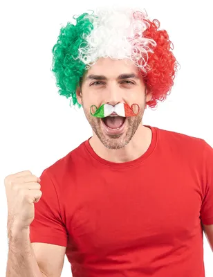 Produktbild von Fußball Fan Schnurrbart Italien grün-weiss-rot - Einheitsgröße, KI-generiertes Bild