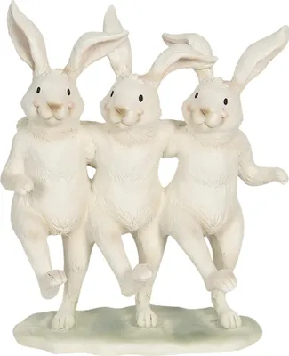 Image de Clayre & Eef Figurine Lapin 16x9x19 cm Blanc Plastique