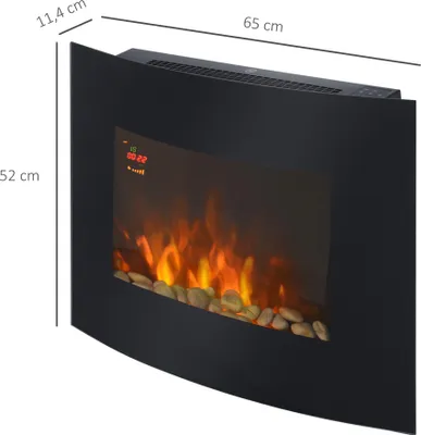Produktbild von HOMCOM Kominek elektryczny Piec Elektryczny kominek ścienny 65 x 11,4 x 52 cm