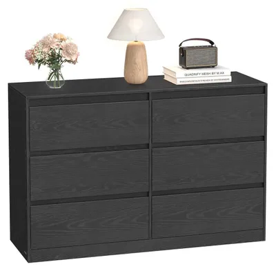 Produktbild von Kommode mit 6 Schubladen, schwarz, 40 x 119,4 x 75 cm - Kailyn
