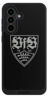 Produktbild von NIVOCASE Handyhülle für Samsung Galaxy A36 5G  Hülle NIVOpure Case Schwarz Logo Offizielles Lizenzprodukt VfB Stuttgart
