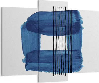 Produktbild von Bild auf Leinwand - Leinwandbild - 3 Teile - Abstraktion Aquarell Blau - 130x100cm - Wand Bild - Wanddeko - Wandbilder - Leinwanddruck - Bilder - Wanddekoration - Leinwand bilder - CB130x100-4223